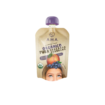 Puré Manzana Arándanos Orgánico 90g Ama Time