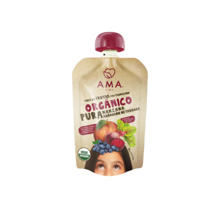Puré Manzana Arándano Betarraga orgánico 90g Ama Time