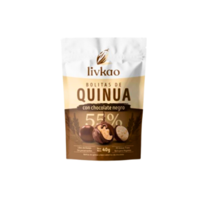 Bolitas de quinoa y maíz cubiertas con chocolate amargo 40g Sunkao