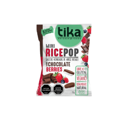Mini rice pop chocolate berries 22g Tika