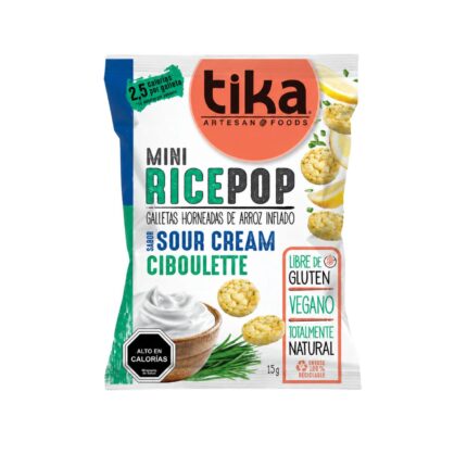 Mini rice pop sour cream ciboulette 15g Tika