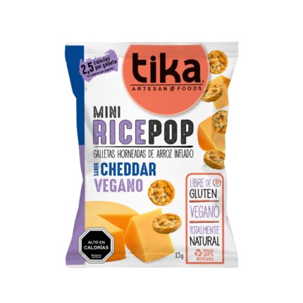 Mini rice pop cheddar vegano 15g Tika