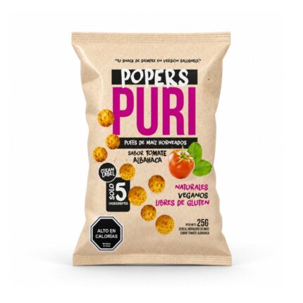 Puri Popers tomate albahaca 25g Puri