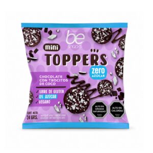 Mini Toppers Chocolate sin azúcar con trocitos de Coco 24 g Be Cookies