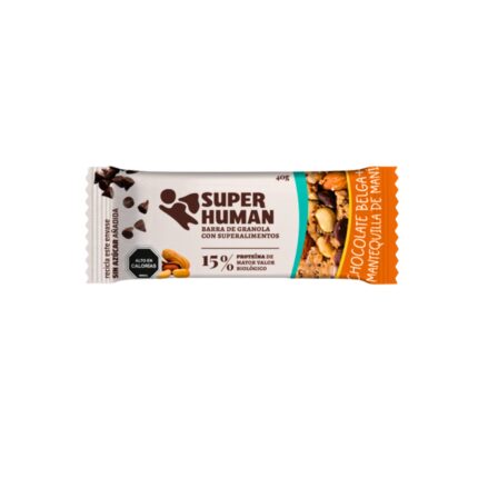 Barra de Mantequilla de Maní, Chocolate Belga y proteína 40g Super Human